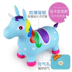桃園出 兒童玩具跳跳馬 加厚帶音樂充氣玩具 幼兒園寶寶騎馬玩具橡膠馬皮馬, 1個, （隨機顏色圖案）圖片款羊角球,加厚防爆+充氣泵（無音樂）