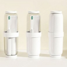 AROK 여행용 칫솔케이스 컵형 휴대용 칫솔통 분리형 양치컵 4in1 세트, 화이트, 1개