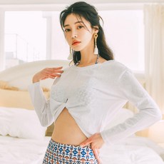 HERRINGBONE 長袖罩衫寬鬆合身身體罩沙灘裝 SF139