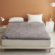 호주 양모 패드 담요 천연 경량 매트리스 이불 100 울 양털 도톰한 침대패드, B. 그레이