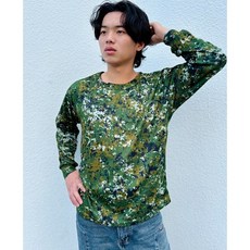 數位迷彩長袖棉內衣，透氣舒適，戶外運動防曬，個性風格
