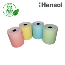 바이메리 한솔제지 정품 79X70 무지(색지) 컬러포스용지 컬러감열지 포스영수증종이 카드단말기용지 신용카드포스기 카페 식당 무인 키오스크 BPAFREE/groce, 연두, 50롤