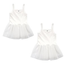 (당일출고) 국내생산 여아 튜튜 끈나시 레이어드 1+1 티셔츠 코디 2개세트