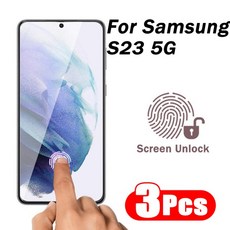 삼성 갤럭시 S23 5G 용 화면 보호기 지문 잠금 해제 보호 필름 긁힘 방지 강화 유리 플러스, 02 For Samsung S23 Plus, 03 1Pcs