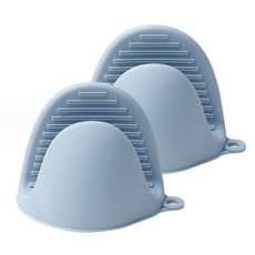 웰리노 고급형 실리콘 냄비손잡이 내열 오븐장갑, 블루, 2개