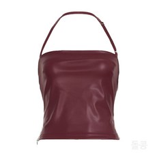 홀터넥 가죽 크롭탑 여성용 섹시한 스트랩 나시 여름 데일리 스타일 백리스 디자인 시원한 착용감 매력적인 패션 아이템