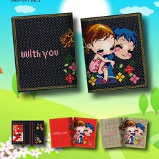 手工DIY十字繡自己繡包郵新款十字繡錢包情侶款 同行 兩折長款短款女款男款 非成品, 1個, 兩折短款 生態棉線 亞麻色繡布