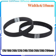 3D 프린터 부품 C-19 GT2 폐쇄 루프 고무 2GT 타이밍 벨트 폭 6mm 10mm 길이 170 180 200 220 240 250 260 280 294mm, Width-6mm, 180mm