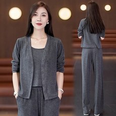 秋季人氣超高韓版休閒套裝女2025新款運動服時尚遮肉媽媽裝三件套