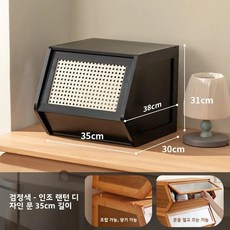 나무 수납장 일체형 창틀 리모델링 빈티지 화장대 플로팅 창문 수납 정리함 신발장, 18. 그물무늬 도어 캐비닛 - 블랙 스몰 사이즈