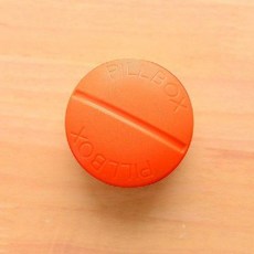 휴대용 알약케이스 원형 레드 (1), 짙은 주황색(4개의 그리드)