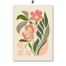 Abstract Flower Market Peony Daisy Leaves Wall Art Canvas Painting Vintage Posters And Prints Pictur, 06 50X70 cm No Framed, 04 F