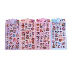 [타무] 귀여운 케데헌 케이팝 3D입체 스티커, 1개, 4개입, 혼합컬러