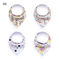 구미 물수건 아기 턱받이 아기 턱받이 벨벳 면 삼각 수건 모유 용품 봄 가을 스타일, 43 오색 점