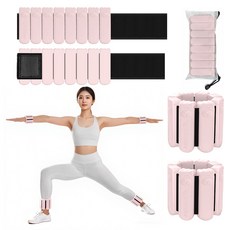 ABAHUB 여성용 미끄럼방지 실리콘 중량밴드 / 손목 발목 전용 고정무게, 1kg, 연핑크