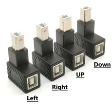 USB 2 0 B 타입 어댑터 프린터 스캐너용 수 암 변환기 90 도 위 아래 왼쪽 오른쪽 각도 플러그 익스텐더, Left