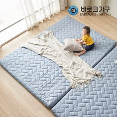 바로크가구 허니비 8cm 순면 토퍼 매트리스 세트(보관벨트) Q, 허니비 8cm 토퍼 Q_그레이(순면)