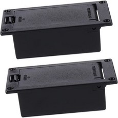 SAFIGLE 액티브 기타 베이스 픽업용 배터리 칸 2개입 간편한 교체를 홀더 2360470, 7.25x3.85cm, Black