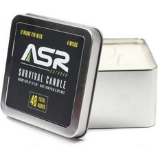 ASR 야외 48시간 생존 양초 캠핑 비상용 화재 점화기 틴 케이스 4개 심지, 48 Hour, 4-Wick