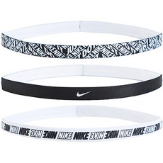 NIKE 圖案運動頭帶 3件組, 黑+白+黑