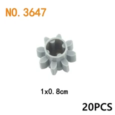 기술 장비 차축 벽돌 부품 웜 랙 Conector MOC 기차 자동차 크레인 모델 18942 18940 62821 호환 조립 입자, 3647-gray20pcs