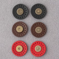 퀼팅맘 천연가죽 자석 똑딱이 스냅 자석단추 (국내생산), [앤틱/원형 35mm] 다크브라운, 1개