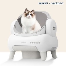 [한정수량] 페테토 M1 Pro 니카사 오픈형 고양이 자동화장실 코오롱공식 A/S, 화이트, 자동 화장실