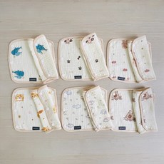 Chu-mi 四層紗背帶口水巾組, 點點兔, 2套