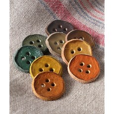 퀼트스타 빈티지 버튼 워싱 가죽라벨, 1개, 4 카멜