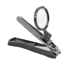 RIMRI 放大鏡指甲剪 加大號 不銹鋼指甲剪, 1個, 黑色, 黑色