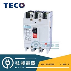 【東元電機】TECO TO-100EB 無熔絲開關 15A / 100A 2P / 3P MCCB, 詳見包裝, 2P,40A