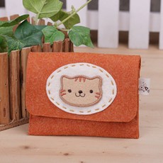 학교 CA수업 고양이 카드지갑 DIY 바느질키트 돌봄센터 문화강좌 수예수업 어린이집, 주황