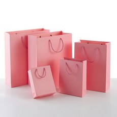 포장명가 튼튼하고 깔끔한 고급 선물 쇼핑백 10개, 무지핑크