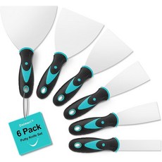 도이메리 6팩 퍼티 나이프 1인치 1.5인치 2인치 3인치 4인치 5인치 스패클 프리미엄 스테인리스 페인트 스크레이퍼 드라이월 수리 벽지 제거 진흙 석고 바르기에 완벽한 도구