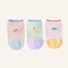 꼬까참새 아동용 주니어 여름 양말 사파리 3종세트