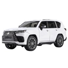 마이카 다이캐스트 합금 1:24 렉서스 LX600 모델 럭셔리 SUV 자동차 모형 피규어 장식, 1개, 색상_화이트