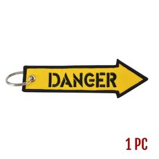 1개 PC 비행 제거 오토바이 자동차 남성용 키체인 자수 태그 패션 선물 장신, Danger