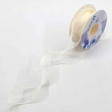 펄 오간디 띠지 리본끈 아이보리 공예 포장띠지 포장 실루엣 선물, 1개, 기본