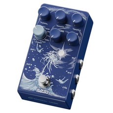 Klowra Rilum 멀티 헤드 테이프 딜레이 및 모듈레이션 페달 일렉트릭 기타 신디사이저용 스루 제로 플랜저 코러스 탭 템포 트위스트 템포가 있는 빈티지 에코 스테, Limbo Blue_166417