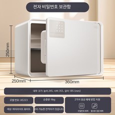 가정용 소형 디지털 금고 지문 인식 비밀번호 보석 보관함 휴대용 미니 사이즈 안전한 도난방지 스마트금고, 전자비번 화이트 25cm