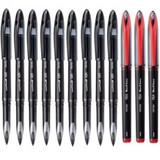 유니볼 에어 UBA-188-M AIR 수성 혼합색상 12자루, UB-188-M x 12개(흑9청0적3)