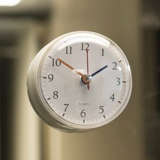 국산 젤리 무소음 욕실 흡착 방수시계, 젤리그레이