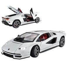 마이카 다이캐스트 금속 1:24 람보르기니 쿤타치 LPI 800-4 모델 자동차 모형 피규어 장식, 1개, 01_화이트