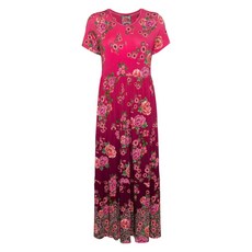 조니와스 플로럴 프린트 캡 소매 드레스