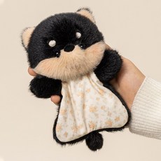 귀여운 애착인형 봉제인형 말랑 스퀴시 양 인형 선물용 장식, 1개, 블랙 시바견, 16cm