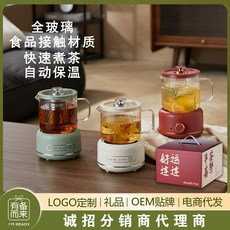 廠家下殺 德國養生壺燉煮一件式恆溫壺小型玻璃辦公室燒水多功能全自動煮茶壺20251126, 綠色【600ML】單壺,機械款【禮盒裝】