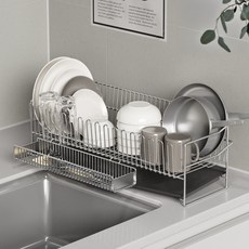라라밤 올스텐 자동 물빠짐 초슬림 식기건조대 세트, 1단, 1세트