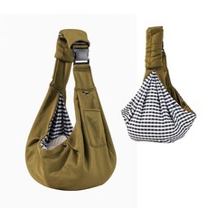 寵物斜挎背包 透氣可調肩帶 貓狗外出摺疊便攜包, 軍綠色 可調整卡扣包+肩墊2415#,65*30*80CM, 1個