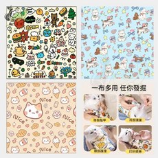 AIMIL PLANET 寵物裹貓布 魔術自黏 防抓防咬, 1個, 35*35cm【推薦1.5kg】防抓防咬,可爱橘色【左下】