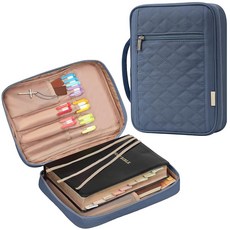 FINDCOZY 여성용 성경 커버 내구성 있는 휴대용 책 케이스 교회 가방 성경 액세서리용 손잡이와 지퍼 포켓 성경용 청록색, 블루